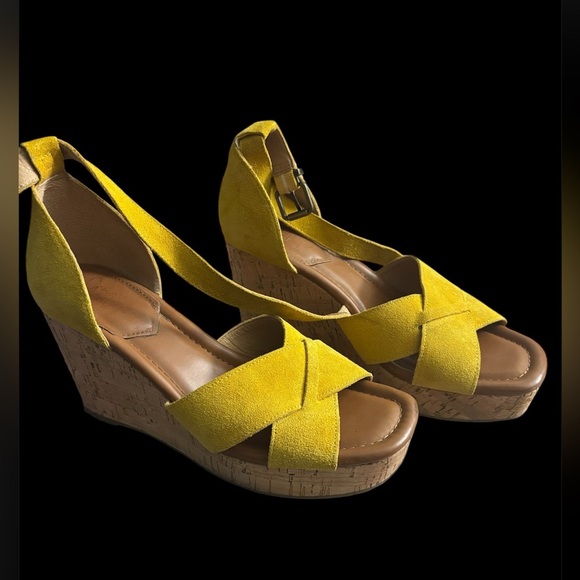 Yellow Wedge Sandals - Picture 1 of 9